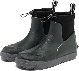 Men's Deck Boots,Ankle Rubber Rain boots Waterproof Anti-Slip Waterproof Shoes, Fishing Boating Boots Water Work Shoes for Men