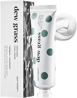 DUFT&DOFT Hand Cream for Dry Cracked Hands –Iris, Tuberose, and Sandalwood Scented Lotion - Moisturize Dry Skin and Repair Damaged Skin – Dew Grass Perfumed Hand Cream, 1.69oz.