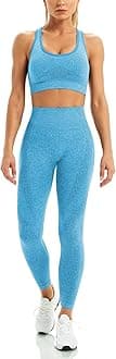 WodoWei Women 2 Piece Workout Outfits Sports Bra Seamless Leggings Yoga Gym Activewear Set