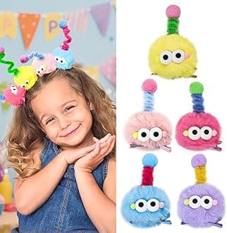 Crazy Hair Day Accessories for Girls, Funny Easter Hair Clips for Kids, Easter Basket Stuffers, Cute Cartoon Clips for Kids, 5 Pieces