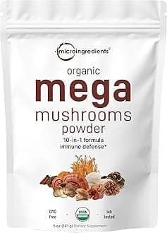 Micro Ingredients Organic Mushroom 10-in-1 Blend, 5 oz | Chaga, Lion’s Mane, Cordyceps & More | Great for Smoothies & Daily Use | Non-GMO, Vegan Friendly