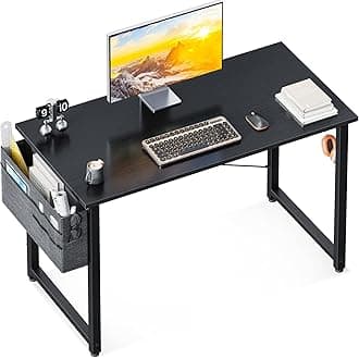 ODK Computer Desk, 40 Inch Small Study Table, Office Desk with Storage, Work Table with Headphone Hook for Small Space Home Office, Black