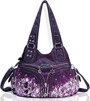 Angel Barcelo Roomy Fashion Hobo Womens Handbags Ladies Purse Satchel Shoulder Bags Tote Washed Leather Bag