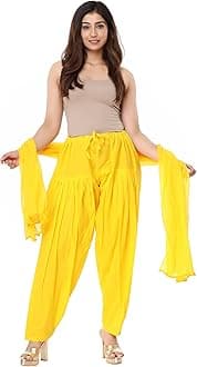 Woman's Plain Cotton SEMI Patiala Salwar with Dupatta|| Free Size || Plain Patiala || SEMI Patiala Pants || Solid Cotton Patiala || Patiyala