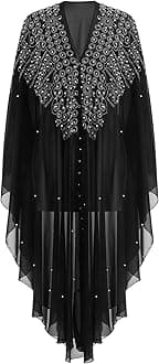 Muslim Dress for Women Loose Batwing Sleeved Hooded Beaded Embroidery Long Abaya Dress Kaftan Abayas Islamic Robe