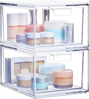 US Acrylic® Audrey 2-Pack Small Stackable Cosmetic Organizer Drawers