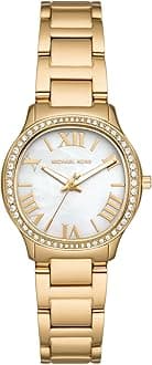 Stainless Steel Analog Multicolor Dial Women's Watch-Mk4822, Band Color-Gold