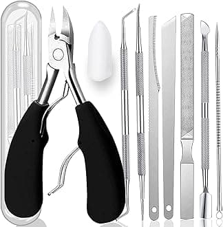 10-Pack Ingrown Toenail Tool, Toenail File and Lifters, Professional Surgical Stainless Steel Ingrown Toenail Tool- Safe Nail Cleaning Treatment Pedicure Tools Kit Under