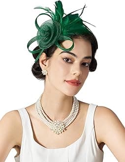 Tulle Fascinators for Women, Tea Party Hats for Kentucky Fascinators Derby, Cocktail, Wedding, Fancy Dress Party