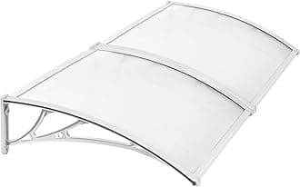 Front Door Canopy, Door Porch Canopy, Rain Cover Awning Shelter Outdoor Roof Shade Patio, 200x80x23cm White