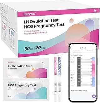 Femometer Home LH & HCG Test Strip Kit 50 Ovulation & 20 Pregnancy Test Strips Over 99% Accurate & Easy to Use