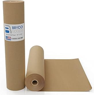 Bryco GoodsJumbo Kraft Paper Roll - Brown - 18" x 2100" (175') - USA Made - Suitable for Packing - Moving - Shipping - Crafts - Wall Art - Bulletin Boards - Floor Covering - Table Runner