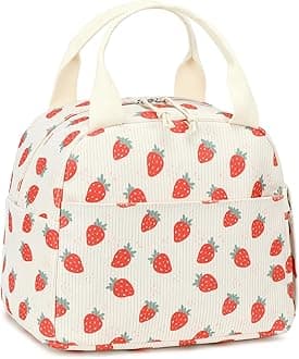 LEDAOU Lunch Box for Women Insulated Lunch Bag Corduroy Lunch Tote Bags Leakproof Cooler Lunch Case for Travel Work Picnic