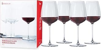 - Willsberger Bordeaux Wine Glasses, Crystal Clear Drinking Glasses for Red Wine, Elegant Stemmed Glassware, Home Bar, Dinner Party, Wedding Gifts, Hosting Essentials, 22.4 oz, Set of 4