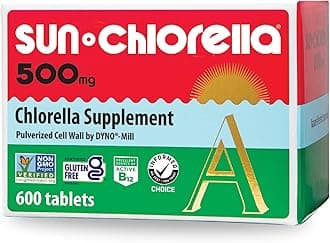 Sun Chlorella 500mg Whole Body Wellness Green Algae Superfood Supplement - Immune Defense, Gut Health, Natural Purification, Energy Boost - Chlorophyll, B12, Iron, Protein - Non-GMO - 600 Tablets