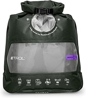 ETROL Wash Bag Portable Washing Machine, Lightweight Manual Washing Machine for Travel, Camping, Laundry, Baby Clothes, Non-Electric, With Bottom Water Outlet and Compartment - L, Green