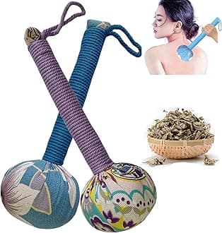 Mugwort Massage Hammer, Massage Tools Back, Shoulder & Body - Handheld Percussion Therapy Tool with US Design Patent. (Sky Blue, Purple)