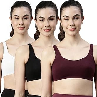 Enamor Low Impact Women's Cotton Everyday Sports Bra - All Day Comfort, Non Padded, Wirefree, High Coverage - SB06