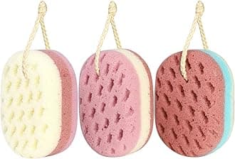 3 Pcs Bath Sponge for Women, Men, Adults, Kids. Sponge Loofah Body Scrubber Shower Sponge for Body Wash Bathroom, Body Sponge Bathing Accessories(Small Sizes)