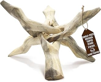 (15cm , Natural) - 15cm Natural Wooden Tripod Stand, Perfect for Abalone Shells, Crystal Balls and More. Brand. (Natural)