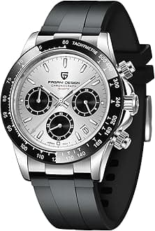 CEYADG Pagani Design Watches for Men Daytona Homage Quartz Chronograph Watch Japan VK63 Movement Ceramic Bezel Screw Down Crown Waterproof Sport Rubber Strap Mens Watches