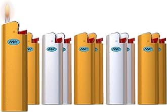 Lighter Flint Strike Disposable Lighters, Ultra Thin Design, Ideal to use as Candle, BBQ, Butane, Classic Pocket (10PC)