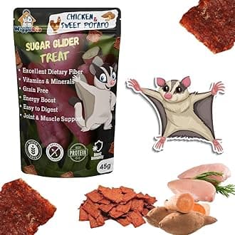 WiggleBoo Chicken & Sweet Potato Suger Glider Treat | Travel Friendly Pack | Protein Rich | Fiber Rich | Crunchy Healthy Snacks | 45g