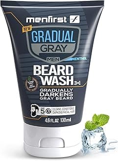 Gradual Gray Darkening Beard Wash for Men - Dark Shades Beard Shampoo - Hypoallergenic, Harsh Chemical-Free, Dermatologist Tested Beard Dye - 4.6 Fl Oz (Pack of 1)