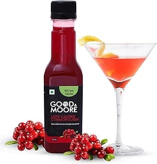 GOOD&MOORE Low Calorie Cosmopolitan Syrup | For Cocktail, Mocktail, Sodas, Ice-Teas And More | Upto 98% Less Calories | Concentrated Syrup | Ready To Mix | Syrup | 250Ml