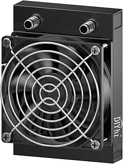 Water Cooling Computer Radiator, 8 Pipe Aluminum Heat Exchanger Liquid Cooling Radiator Heat Sink 80mm with Fan for CPU PC Laser Water Cool System DC12V Black