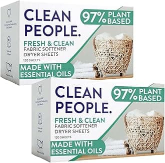 - The Clean People Fabric Softener Sheets - Dryer Sheets - Softens & Removes Static Cling - Vegan Laundry Softener With Essential Oils - Fresh Scent, 240 Pack