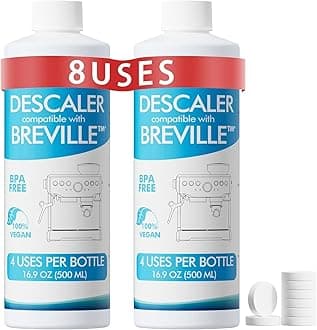 8 Uses Breville Compatible Descaling Solution, 2 Years Descaler Kit Come with 8 Cleaning Tablets, Maintenance Kit Specially Designed to Clean Breville Machines (4 Use Each Bottle, 2 Bottles)