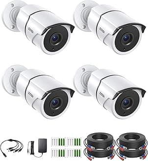 ZOSI 4PACK 1920TVL 1080P HD TVI Security Cameras 120ft Night Vision CCTV Cameras Home Security Day/Night Waterproof Camera for 720P,1080P,5MP,4K HD-TVI Analog DVR Systems
