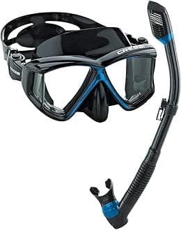 Cressi Panoramic Wide View Mask & Dry Snorkel Kit for Snorkeling, Scuba Diving | Pano 3 & Supernova Dry: designed in Italy