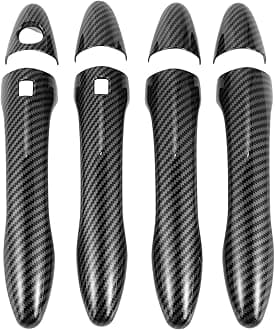 Smart Car Door Handle Cover Trim - Car Side Door Handle Cover - for Kia Optima K5 2011-2015 Carbon Fiber Black - 1 Set