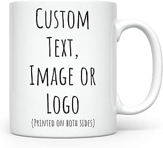 HomeBee Personalized Coffee Mug | Custom Photo Text and Logo Ceramic Mug | Customized 11 Oz Tea Cup for Men & Women | Unique Gift Idea - Taza Personalizadas Design with Picture or Message | White