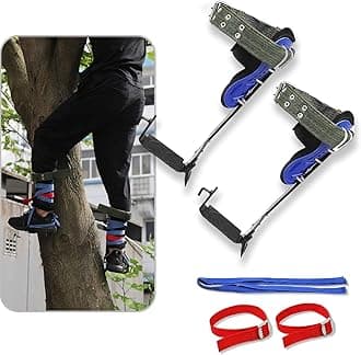 HTTMT- Tree/Pole Climbing Spike Set Safety Belt Strap Rope Adjustable Stainless Steel [P/N: ET-OUTDOOR002-RAW]