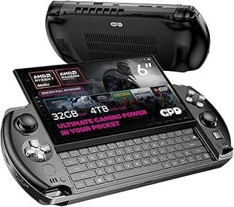 GPD WIN 4 2025 handheld gaming PC with AMD Ryzen 7 8840U, 8C/16T, 5.1GHz, Radeon 780M, 32GB LPDDR5X RAM, 4TB SSD, 6" 1080P display, OcuLink slide up backlit keyboard, portable gaming console