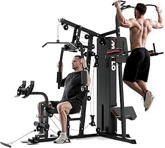 Mikolo Home Gym, Workout Station with 150LBS Weight Stack, Multifunctional Home Gym Equipment, Exercise Equipment for Full Body Strength Training