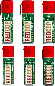 Newish Green Chilli Self Defence Pepper Spray for Women Safety - 55ml (Pack of - 6)