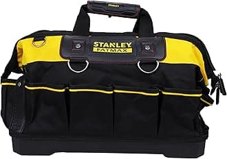 STANLEY FATMAX Technician Tool Bag, 18" Heavy Duty, Hard Waterproof Base, Multiple Pockets, Shoulder Strap, 1-93-950
