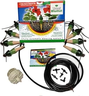 - Irrigation System for 8 Plants w/Pressure Reducer | Automatic Drip Irrigation Kit | No Electricity, No Batteries Required | Garden, Patio, Hanging Baskets, Raised Bed, Greenhouse