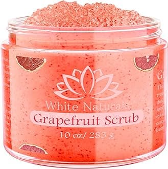 Organic Grapefruit Salt Scrub Moisturize & Soften Skin, Pure Natural Skincare Exfoliator, Shower Scrub For Exfoliating Dead Sea Cells, Body Scrubber & Face Cleanse, Infused Essential Oil & Nutrients
