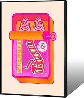 BFADMN Pink Retro Trendy Art Print Aesthetics Posters Bright Dopamine Decor Maximalist Room Aesthetic Canvas Wall Art Unique Gift For Couple Wall Art Colorful Decor Gift 24x36in Framed