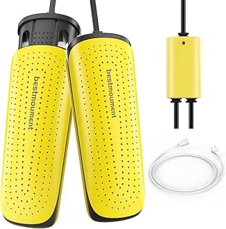 Portable Shoe Dryer Machine with Auto Temperature Control, Extendable Boot Warmer for Rainy Seasons Winter Travel, Dries Shoes, Gloves, Socks (Yellow)