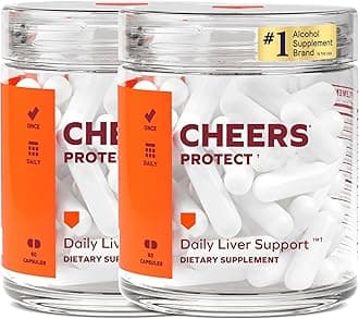 Cheers Protect | Daily Liver Supplement for Drinkers with L-Cysteine + DHM | Increase Glutathione Levels | 60 Doses | Cysteine, Dihydromyricetin, Milk Thistle, Prickly Pear, B-Vitamins, Ginger