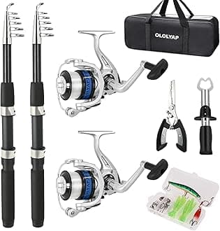 Fishing Pole Combo Set 6.9ft 2PCS Telescopic Fishing Rod and Reel Combo with Fishing Pliers and Lip Gripper Collapsible Fishing Rod and Reel Kits for Bass