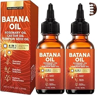 Batana Oil for Hair Growth, 4-in-1 Liquid Batana Oil, With Rosemary Oil Castor Oil Pumpkin Seed Oil, 50ml / 1.69fl Oz (2pcs)