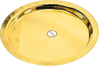 HOKOYA Small Brass Lid for Pot - 19 cm (7.5 Inch) | Pital Lid for kadai for Kadai, Handi, Pots and Bowls | Utensils for Kitchen | Durable & Versatile Brass Cover