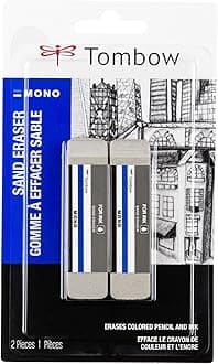 67304 Mono Sand Eraser, 2-Pack. Silica Eraser Designed to Remove Colored Pencil and Ink Markings…